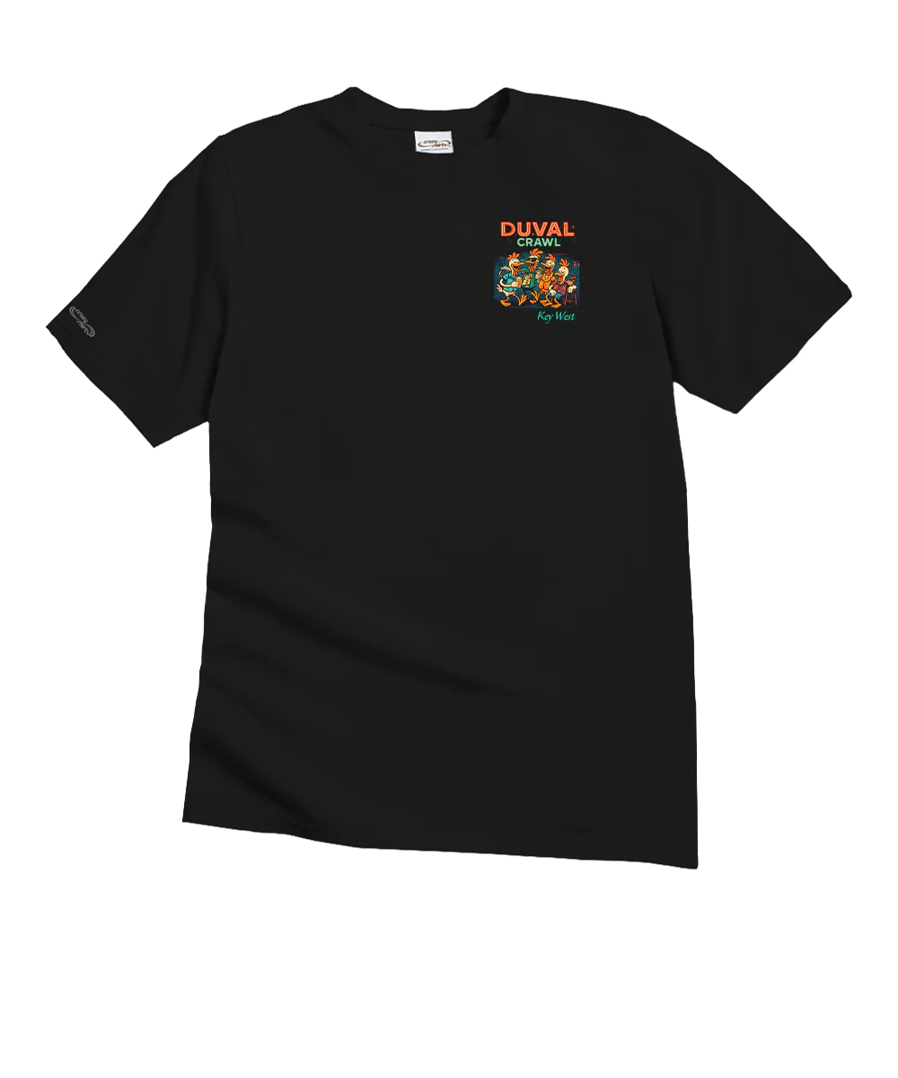 Duval Crawl Chickens - Black Short Sleeve Crewneck T-Shirt - Image 4