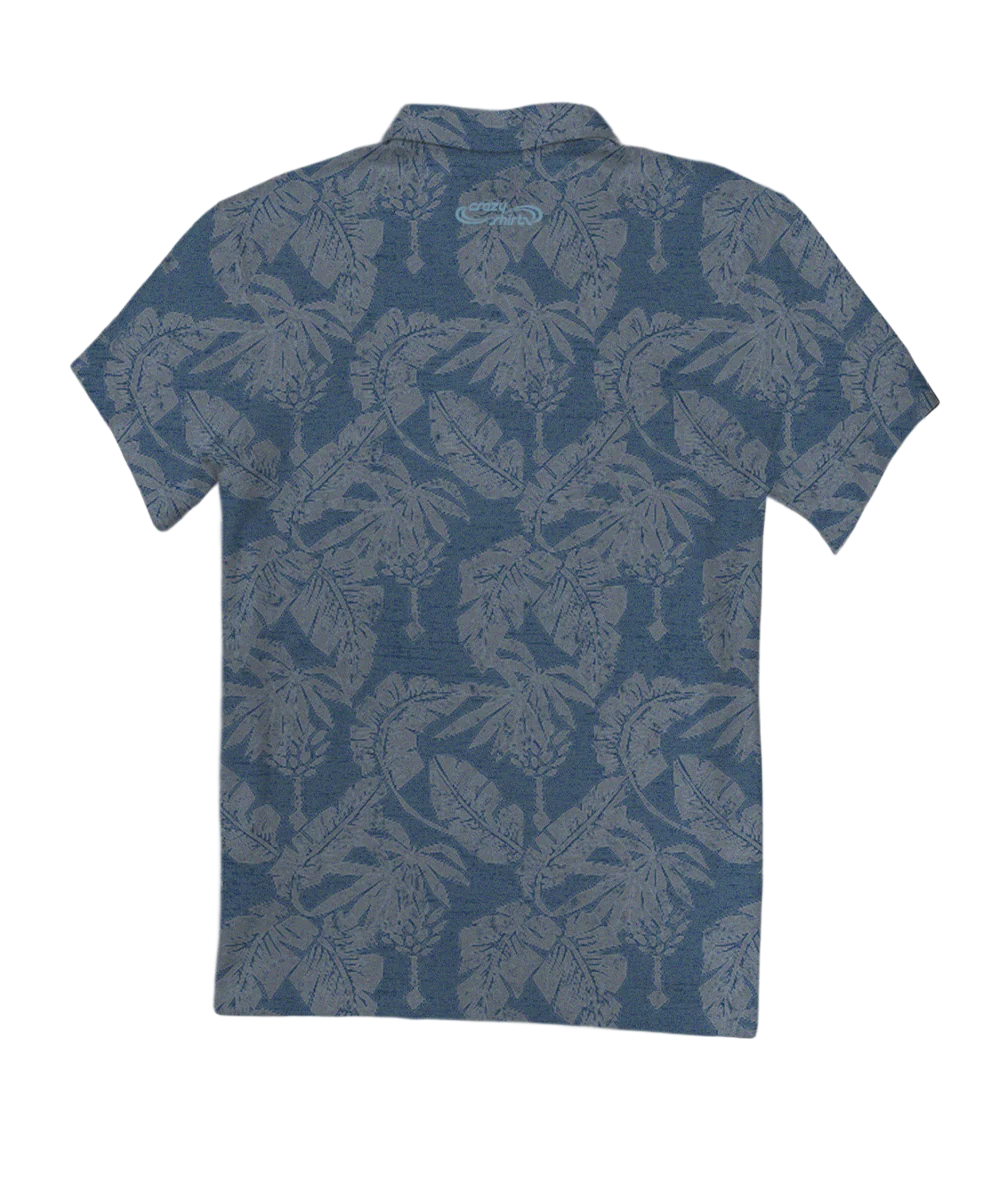 E Komo Mai - Deep Sea Short Sleeve Hawaiian Polo Shirt - Image 4