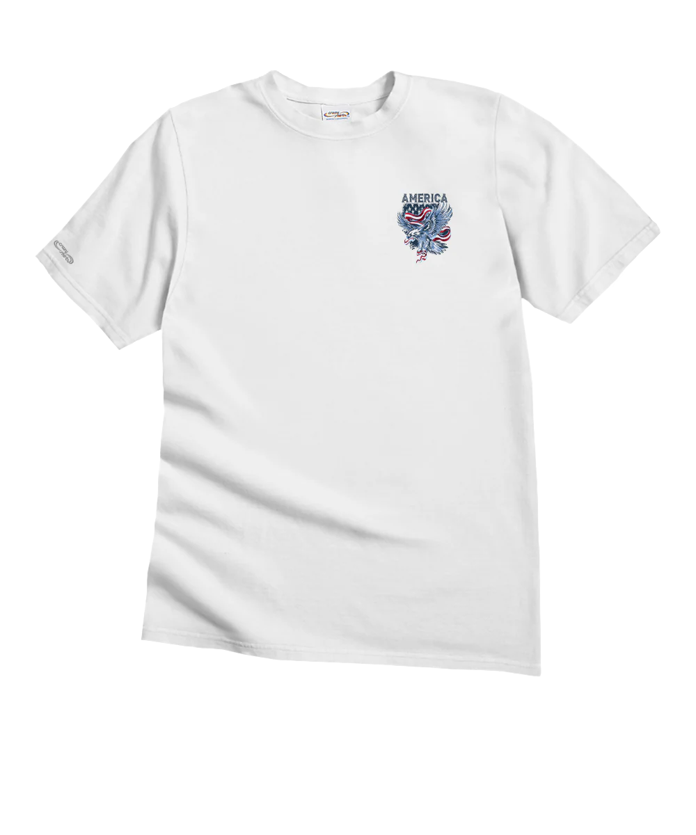 Eagle In Flight - White Short Sleeve Crewneck T-Shirt - Image 4