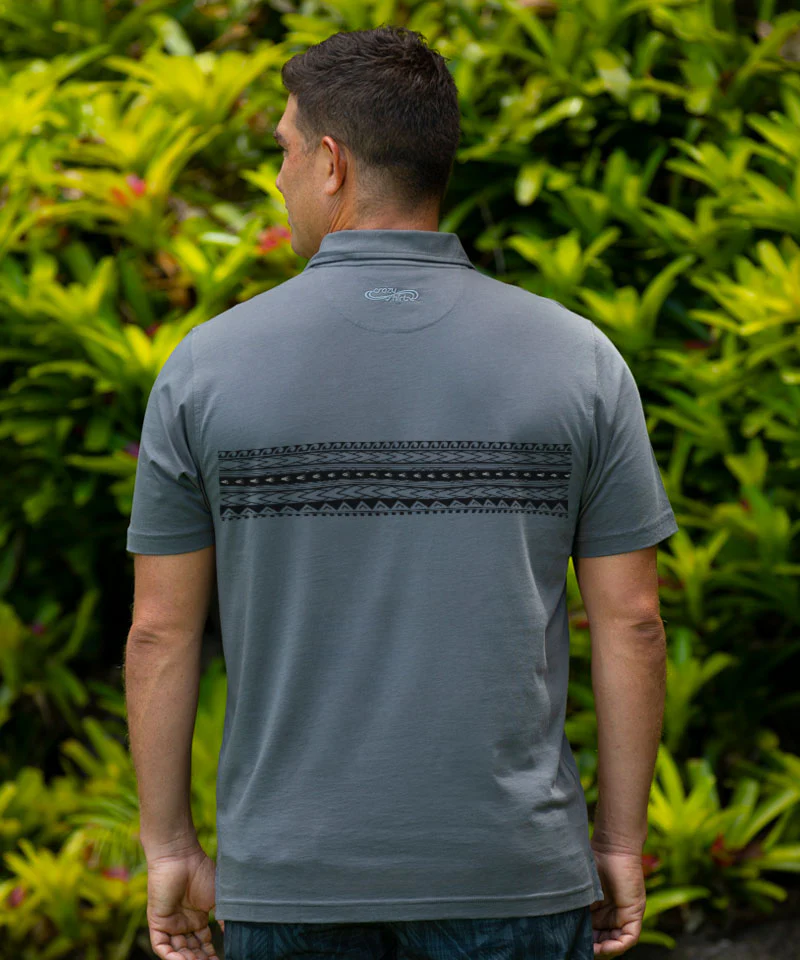 Ehukai Band - Smoke Short Sleeve Pima Polo - Image 3