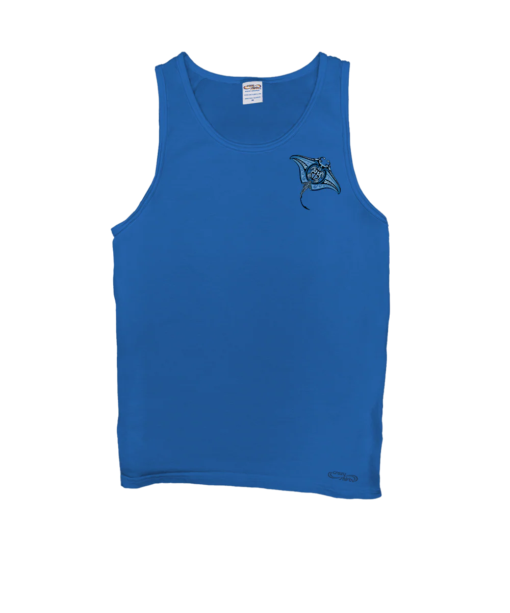 Ehukai Manta - Blue Hawaii Dyed Sleeveless Tank Top - Image 4