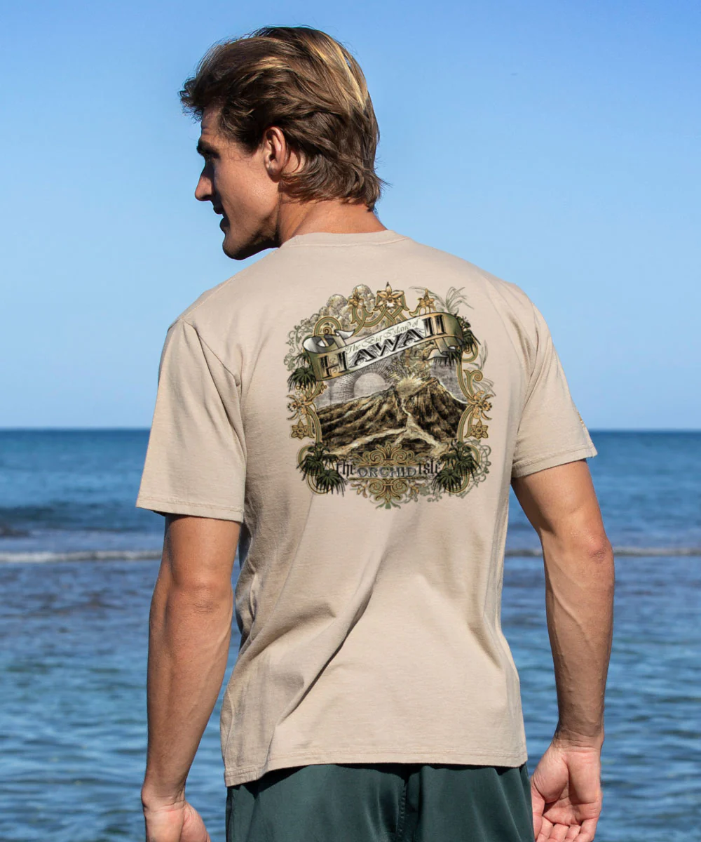 Etched Hawaii - Kona Coffee Dyed Short Sleeve Crewneck T-Shirt - Image 2