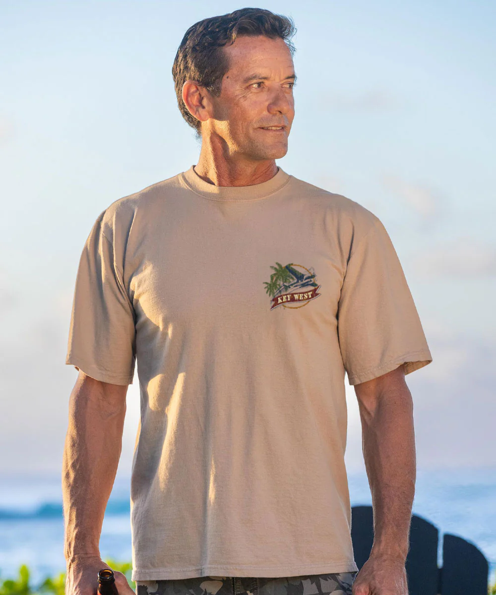 Fly The Keys - Kona Coffee Dyed Short Sleeve Crewneck T-Shirt - Image 3