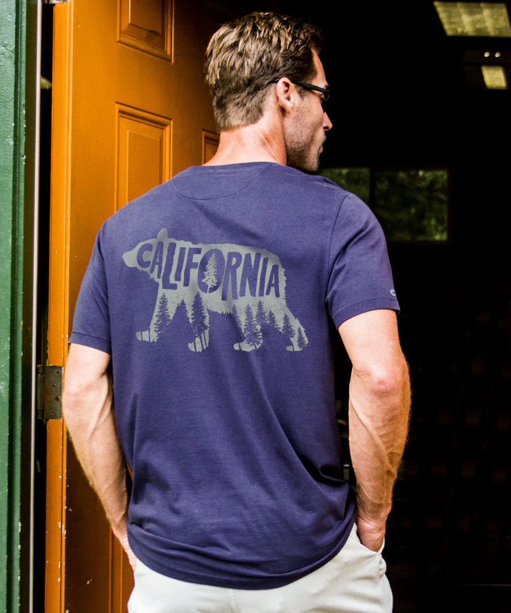 Forest Bear - Indigo Short Sleeve Pima T-Shirt - Image 2