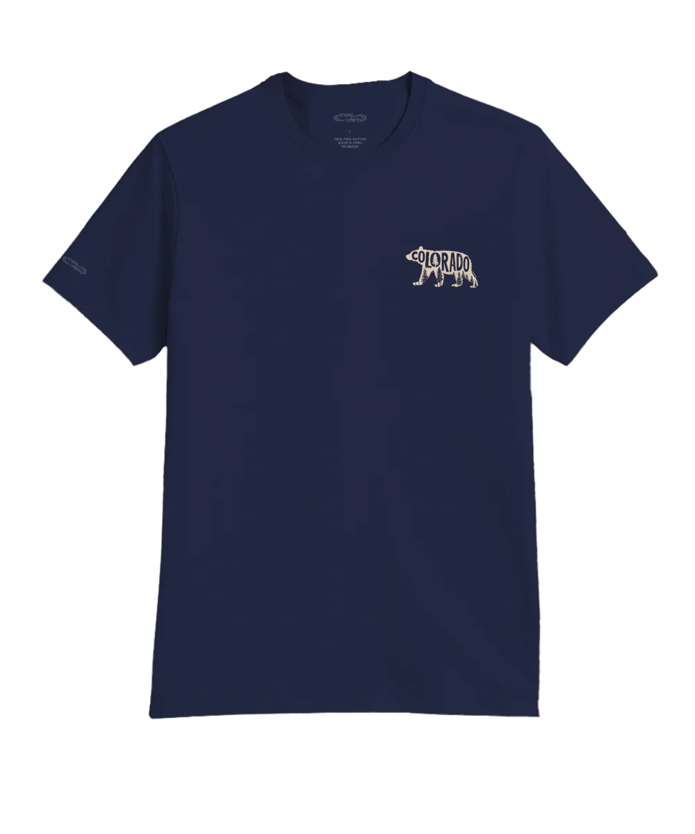 Forest Bear - Indigo Short Sleeve Pima T-Shirt - Image 4