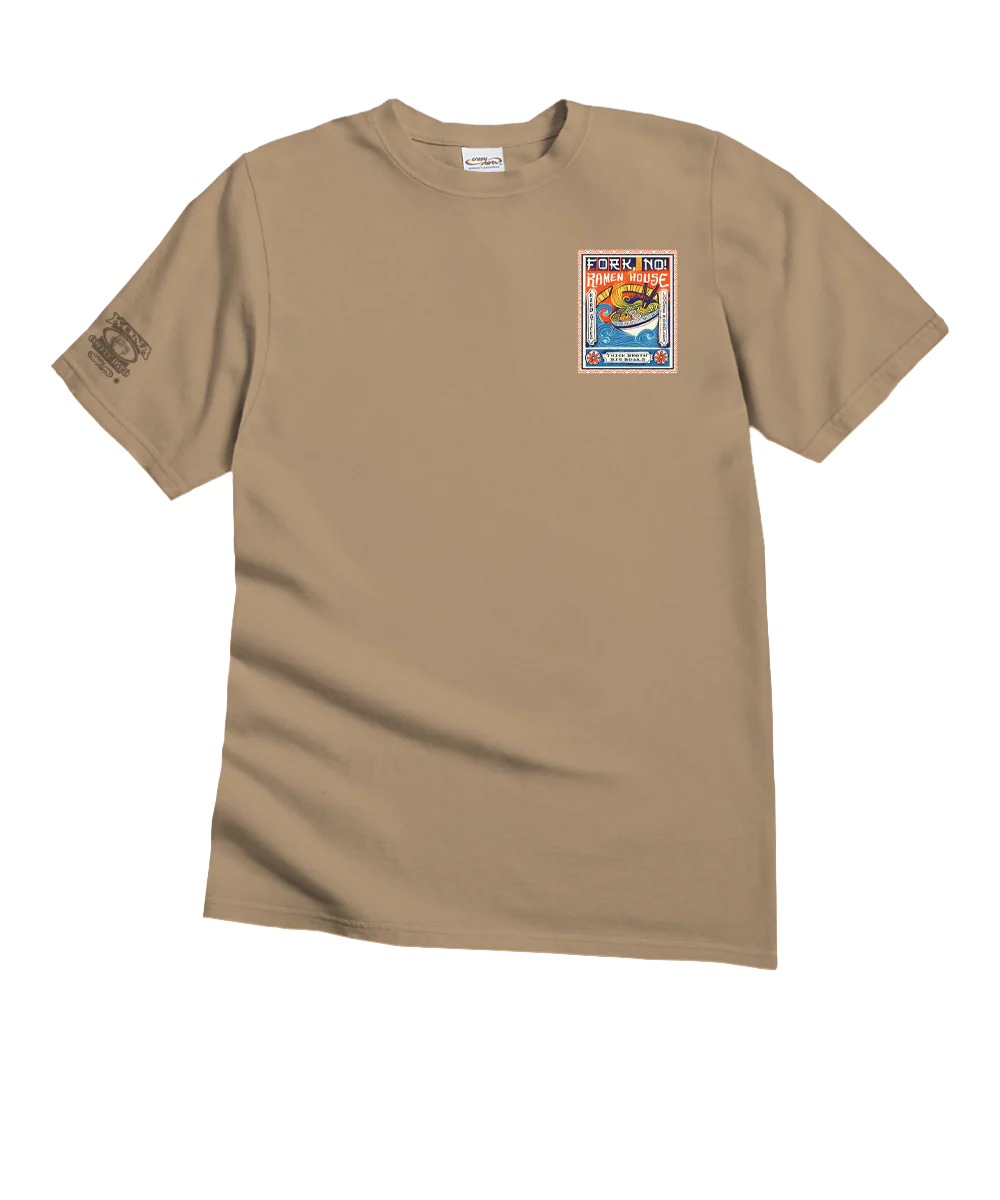 Fork No - Kona Coffee Dyed Short Sleeve Crewneck T-Shirt - Image 4