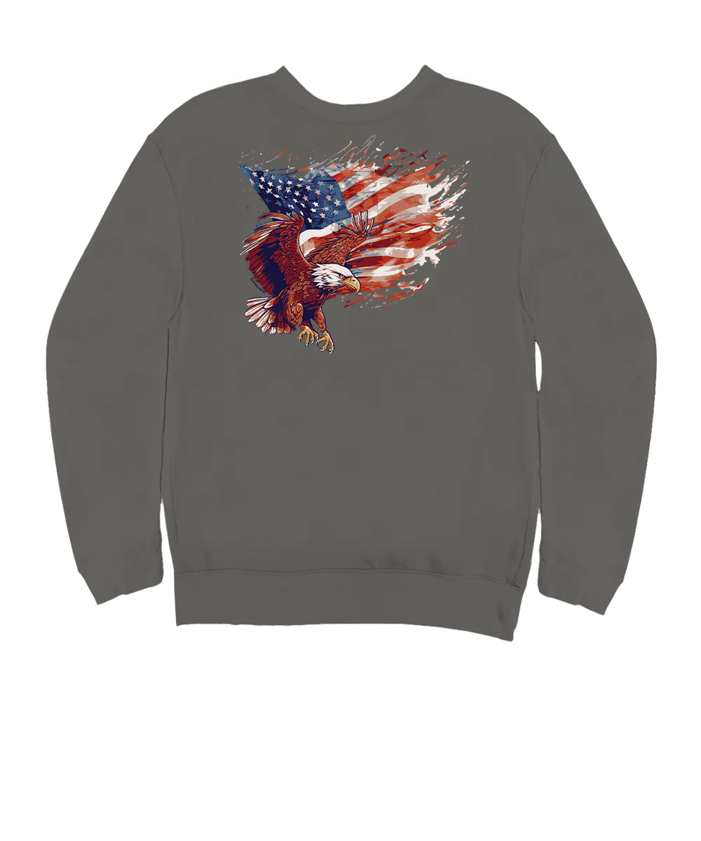Freedom Eagle Flight - Crater Dyed® Long Sleeve Sweatshirt
