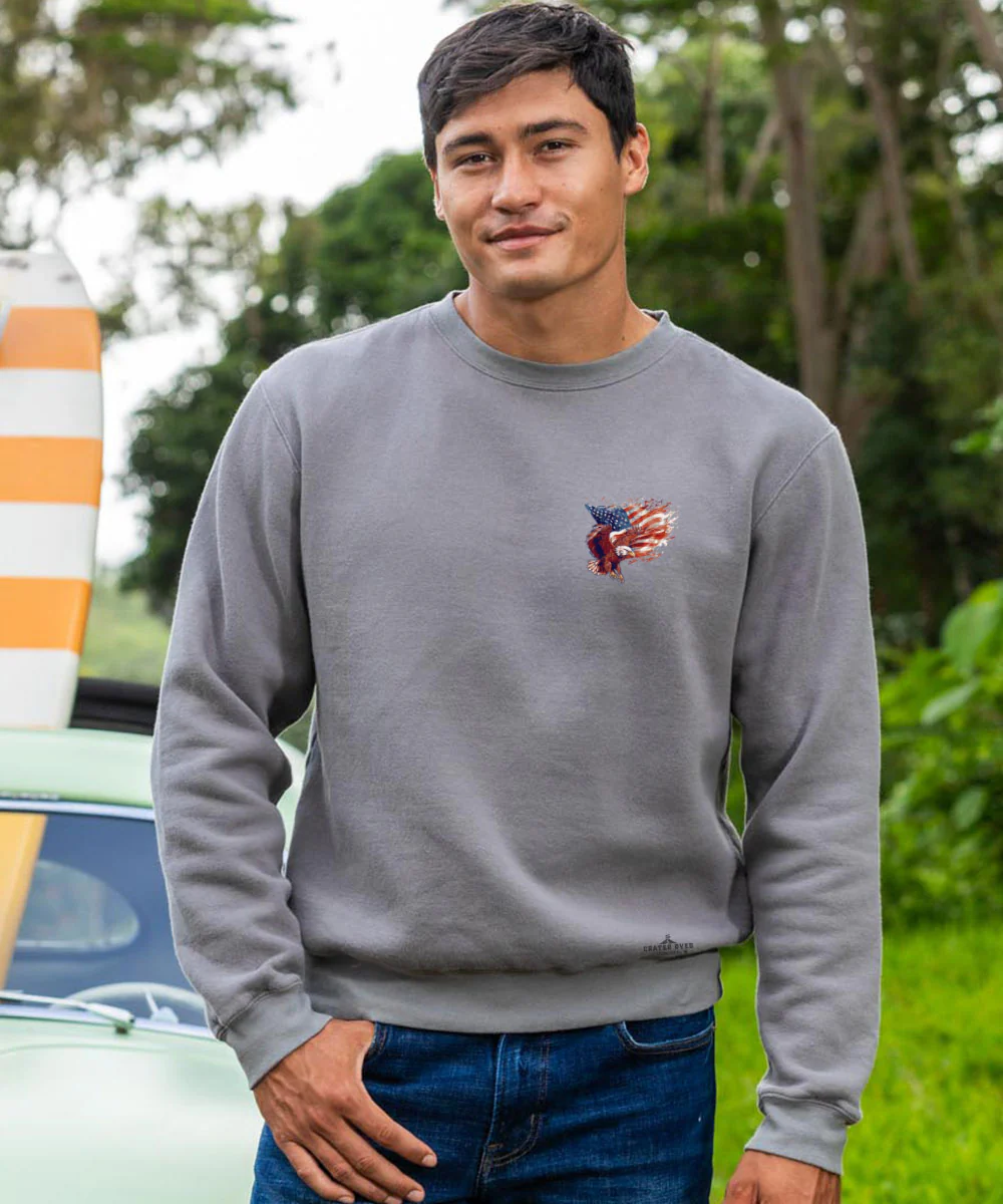 Freedom Eagle Flight - Crater Dyed® Long Sleeve Sweatshirt - Image 3