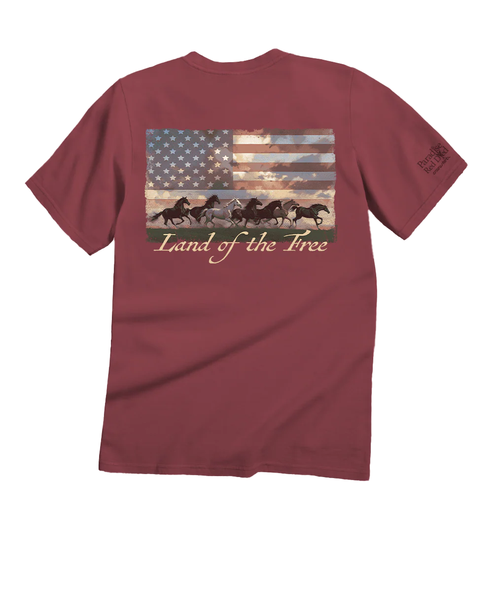 Freedom Run - Paradise Red Dyed Short Sleeve Crewneck T-Shirt