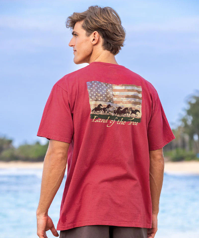 Freedom Run - Paradise Red Dyed Short Sleeve Crewneck T-Shirt - Image 2