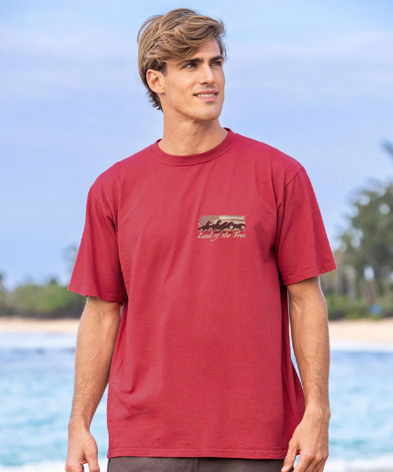 Freedom Run - Paradise Red Dyed Short Sleeve Crewneck T-Shirt - Image 3