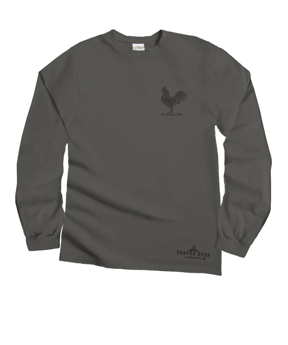 Garden Bird - Crater Dyed® Long Sleeve Crewneck T-Shirt - Image 4