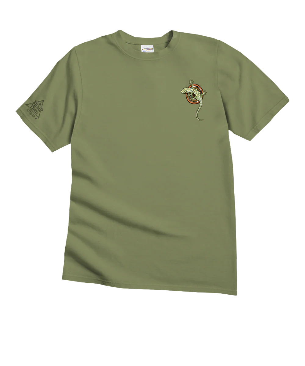 Gecko Mosaic - Hemp Dyed Short Sleeve Crewneck T-Shirt - Image 4