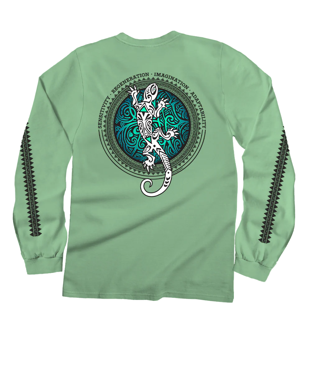 Gecko Sun - Key Lime Dyed Long Sleeve Crewneck T-Shirt