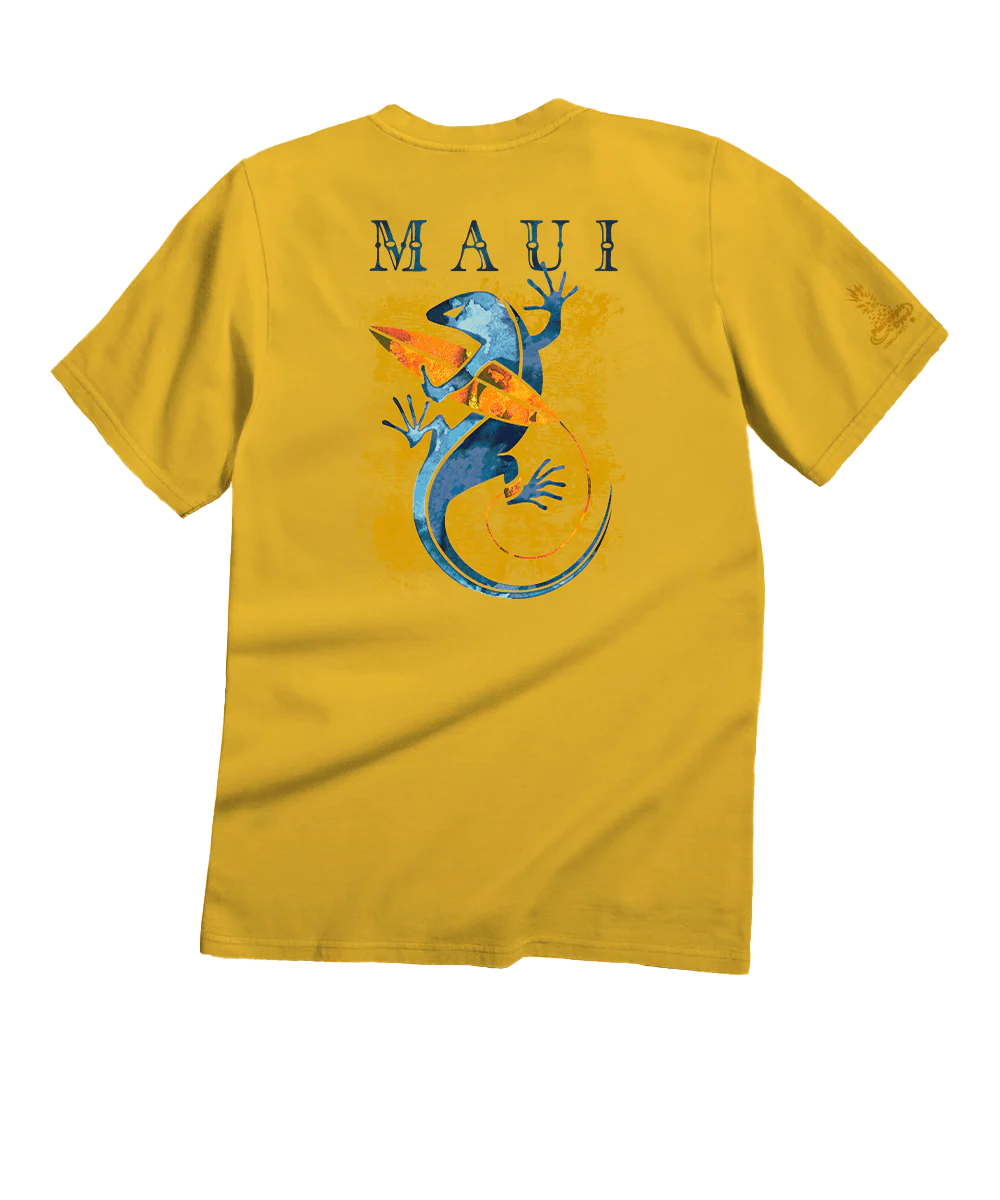 Gecko Watercolor - Pineapple Dyed Short Sleeve Crewneck T-Shirt