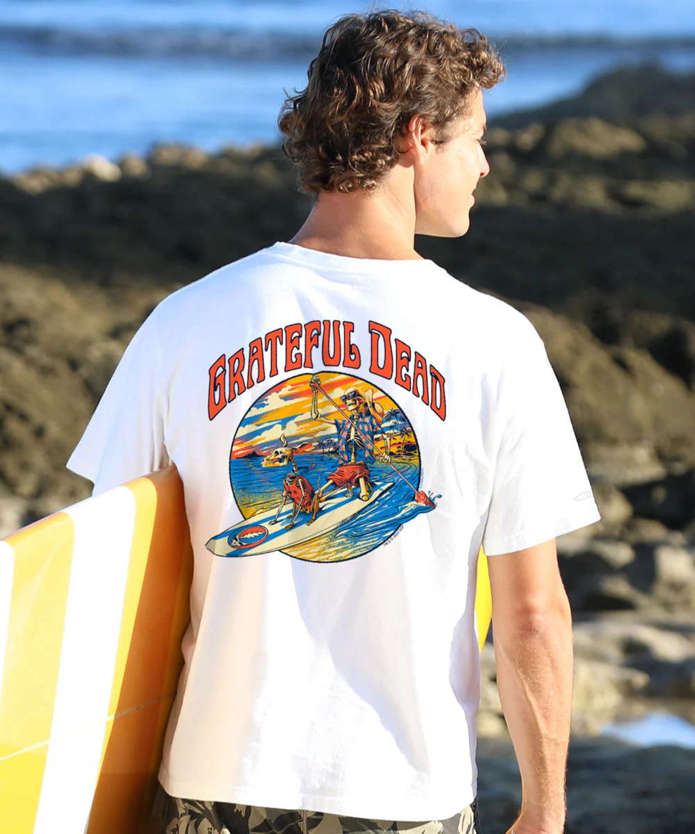 Grateful Dead Along For The Trip - White Short Sleeve Crewneck T-Shirt - Image 2