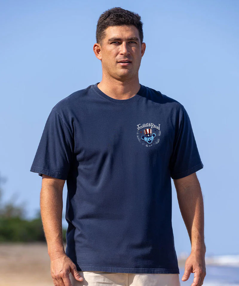 Grateful Dead America - Navy Short Sleeve Crewneck T-Shirt - Image 3