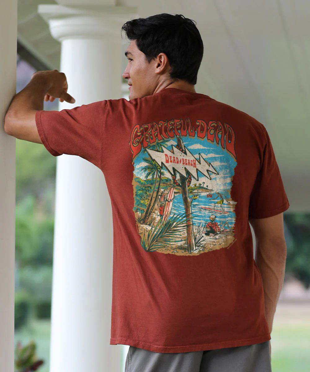 Grateful Dead Beach - Whiskey Dyed Short Sleeve Crewneck T-Shirt - Image 2