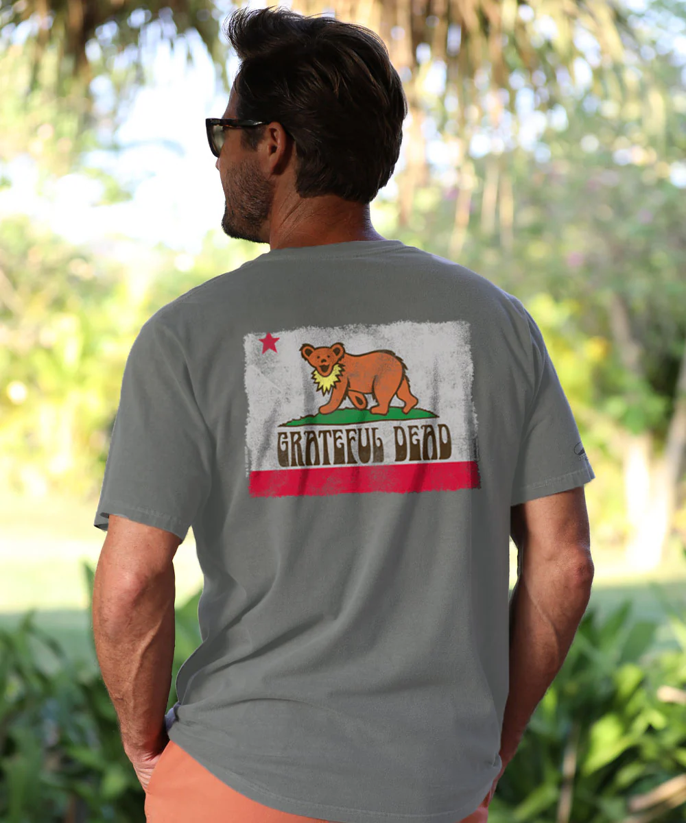 Grateful Dead California Flag - Crater Dyed® Short Sleeve Crewneck T-Shirt - Image 2