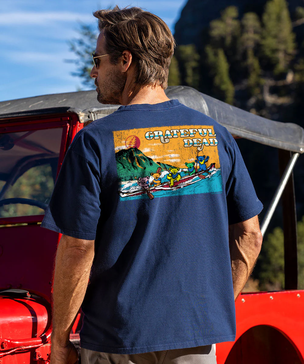 Grateful Dead Canoe Bears - Navy Short Sleeve Crewneck T-Shirt - Image 2