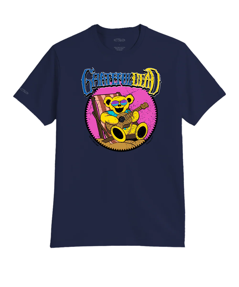 Grateful Dead Chill Ukulele - Indigo Short Sleeve Pima T-Shirt