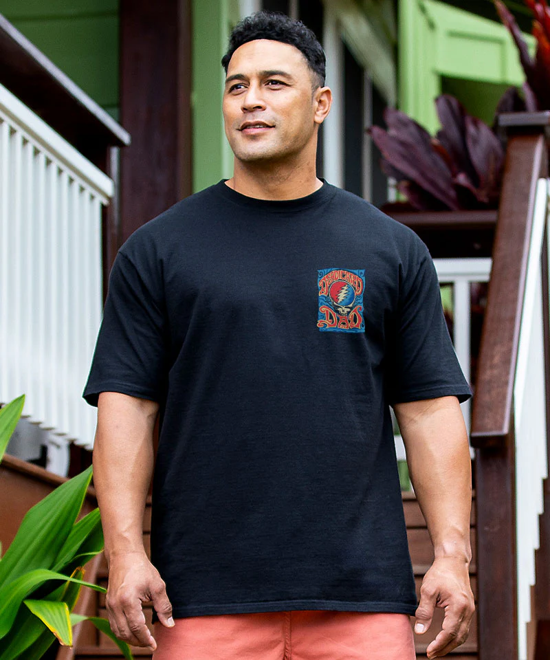 Grateful Dead Dedicated Dad - Black Short Sleeve Crewneck T-Shirt - Image 3