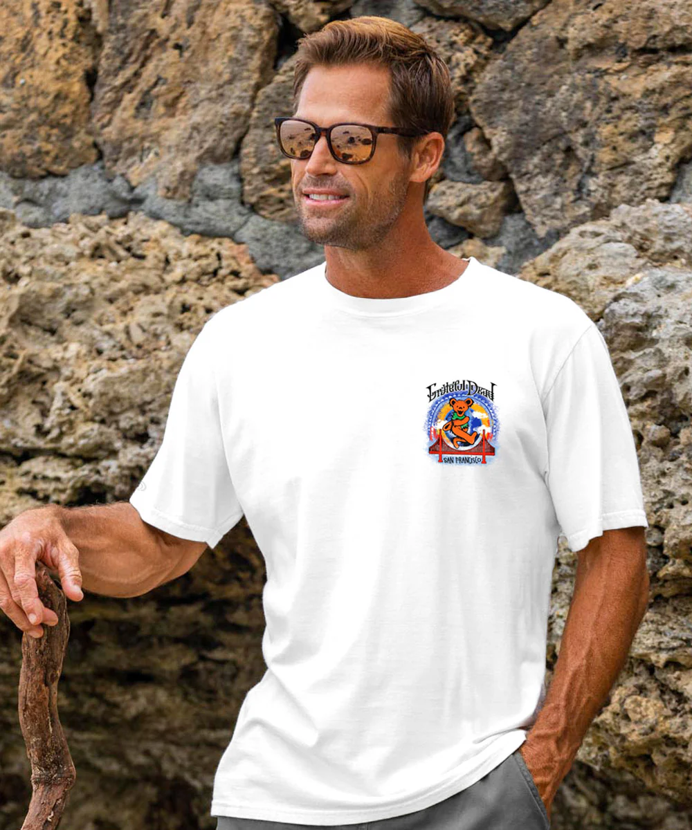 Grateful Dead Golden Gate Bear - White Short Sleeve Crewneck T-Shirt - Image 3