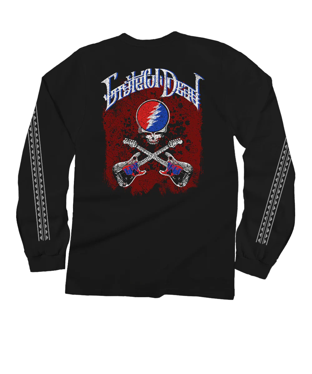 Grateful Dead Guitars - Black Long Sleeve Crewneck T-Shirt
