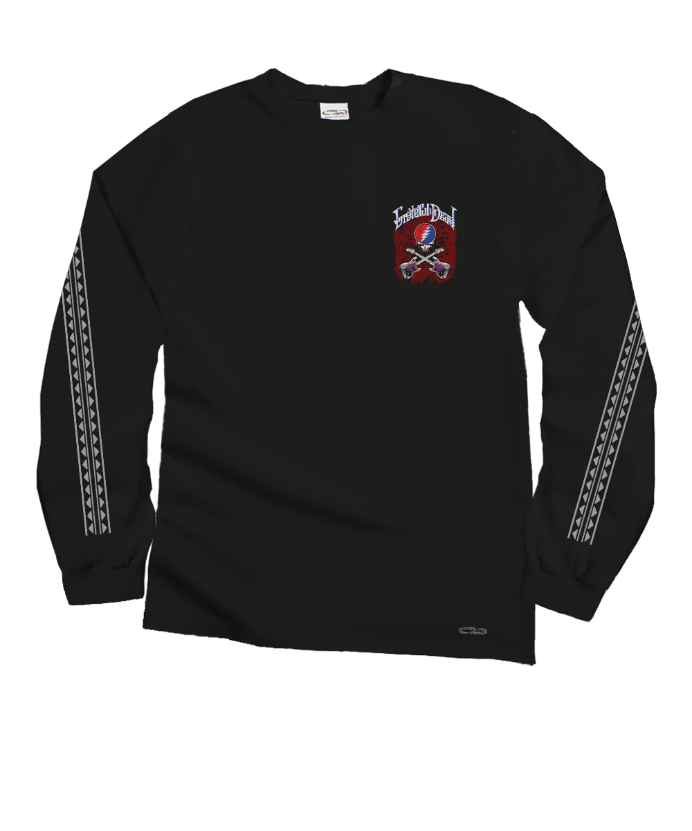 Grateful Dead Guitars - Black Long Sleeve Crewneck T-Shirt - Image 4
