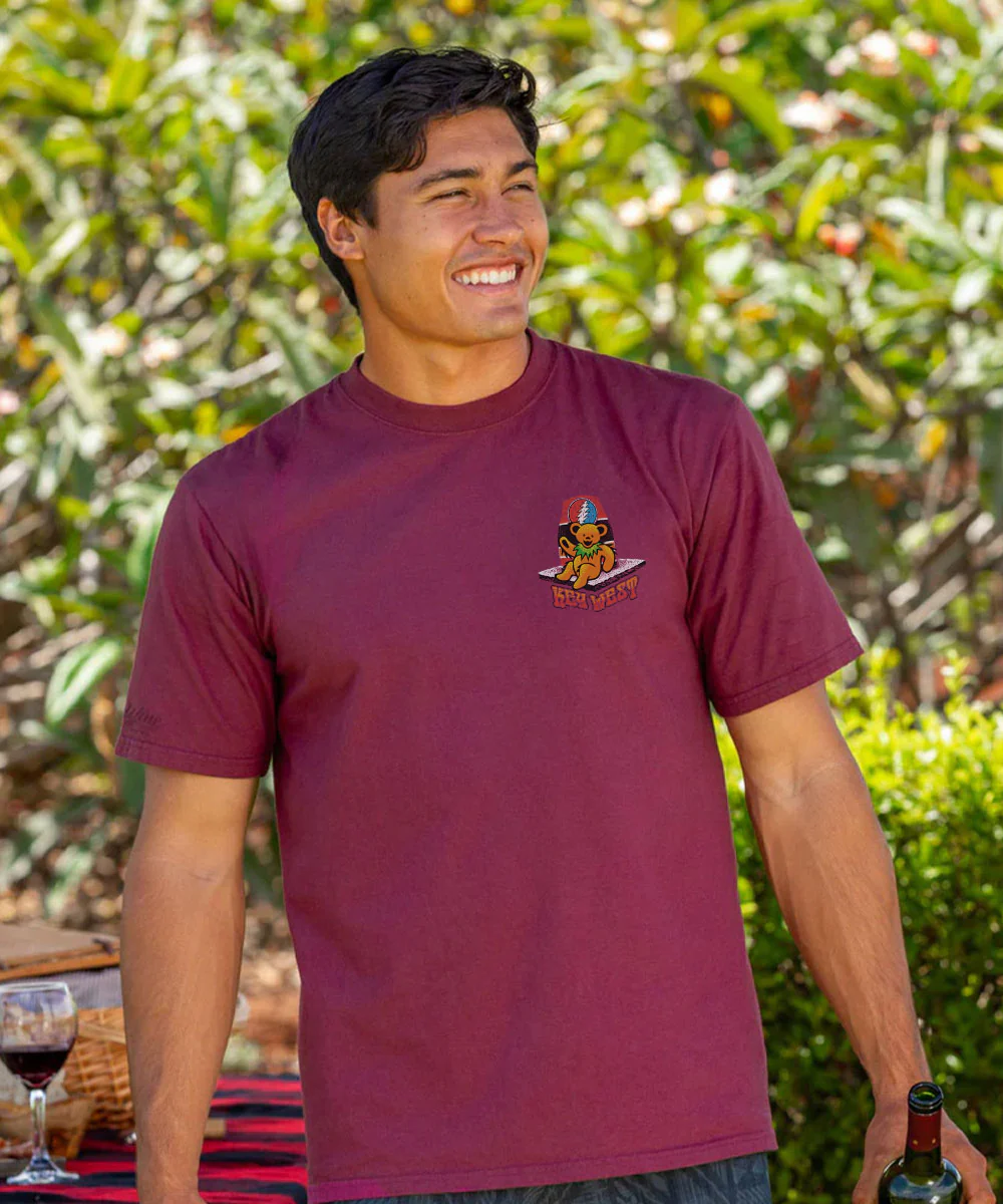 Grateful Dead Key West Buoy Bears - Wine Dyed Short Sleeve Crewneck T-Shirt - Image 3