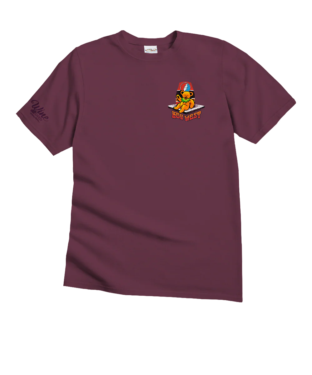 Grateful Dead Key West Buoy Bears - Wine Dyed Short Sleeve Crewneck T-Shirt - Image 4