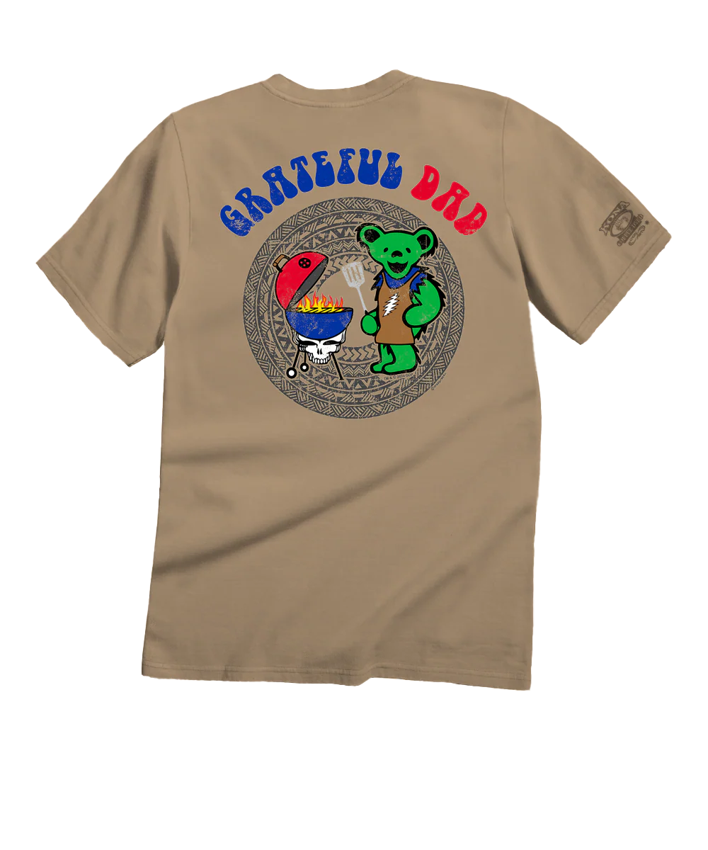 Grateful Dead Papa Bear Grills - Kona Coffee Dyed Short Sleeve Crewneck T-Shirt