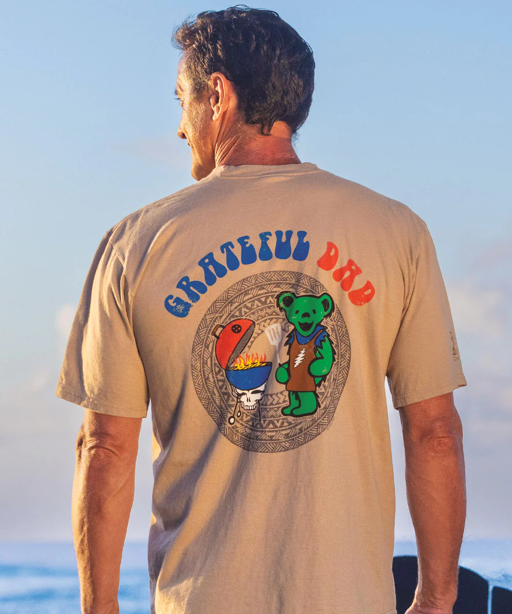 Grateful Dead Papa Bear Grills - Kona Coffee Dyed Short Sleeve Crewneck T-Shirt - Image 2