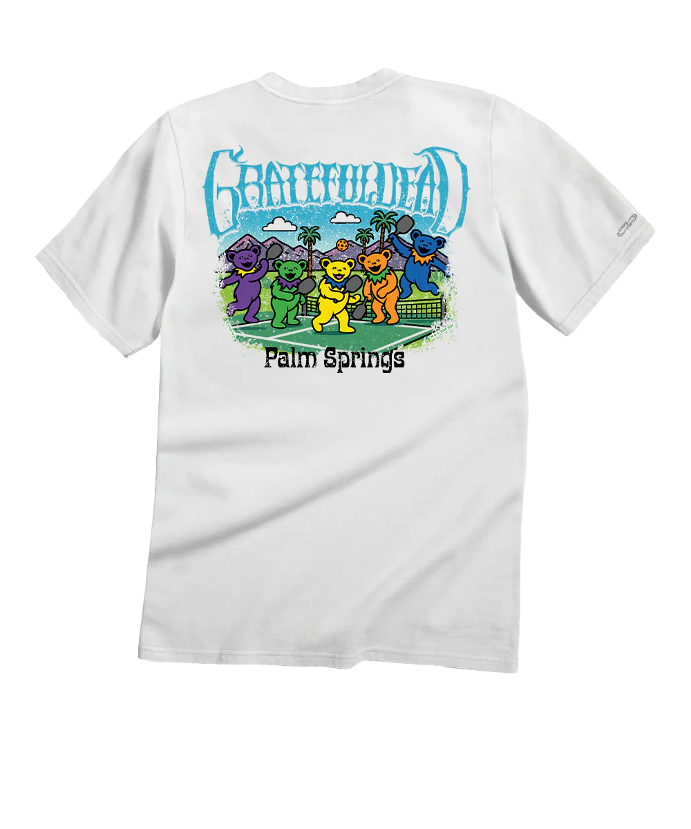 Grateful Dead Pickleball Bears - White Short Sleeve Crewneck T-Shirt
