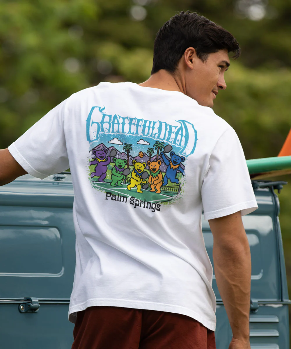 Grateful Dead Pickleball Bears - White Short Sleeve Crewneck T-Shirt - Image 2