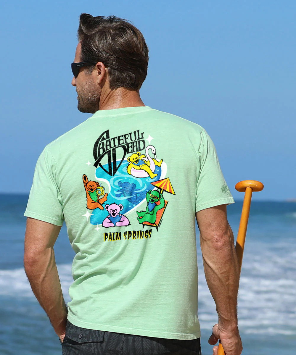 Grateful Dead Pool Party - Key Lime Dyed Short Sleeve Crewneck T-Shirt - Image 2