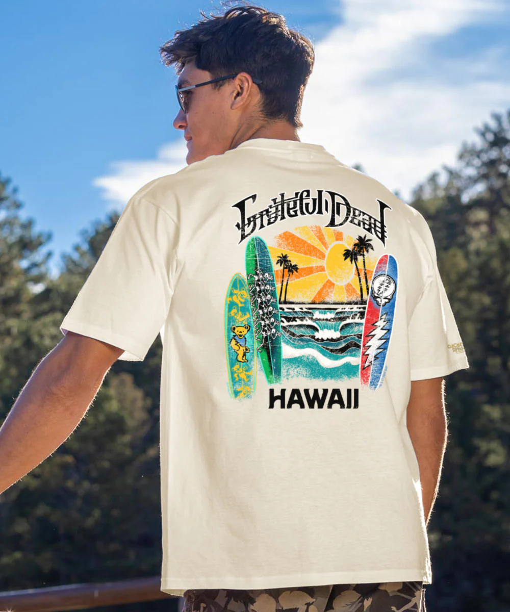 Grateful Dead Surfboards - Coconut Dyed Short Sleeve Crewneck T-Shirt - Image 2