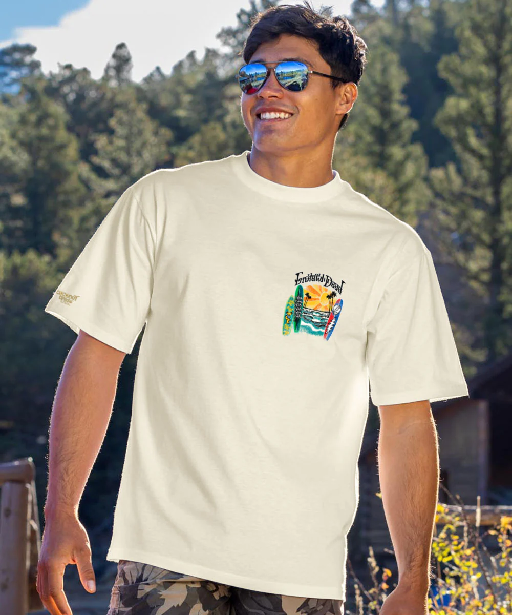 Grateful Dead Surfboards - Coconut Dyed Short Sleeve Crewneck T-Shirt - Image 3