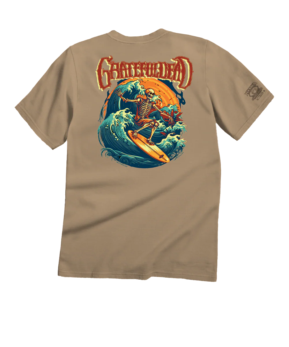 Grateful Dead Surfs Up - Kona Coffee Dyed Short Sleeve Crewneck T-Shirt