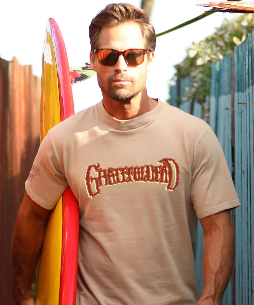 Grateful Dead Surfs Up - Kona Coffee Dyed Short Sleeve Crewneck T-Shirt - Image 3