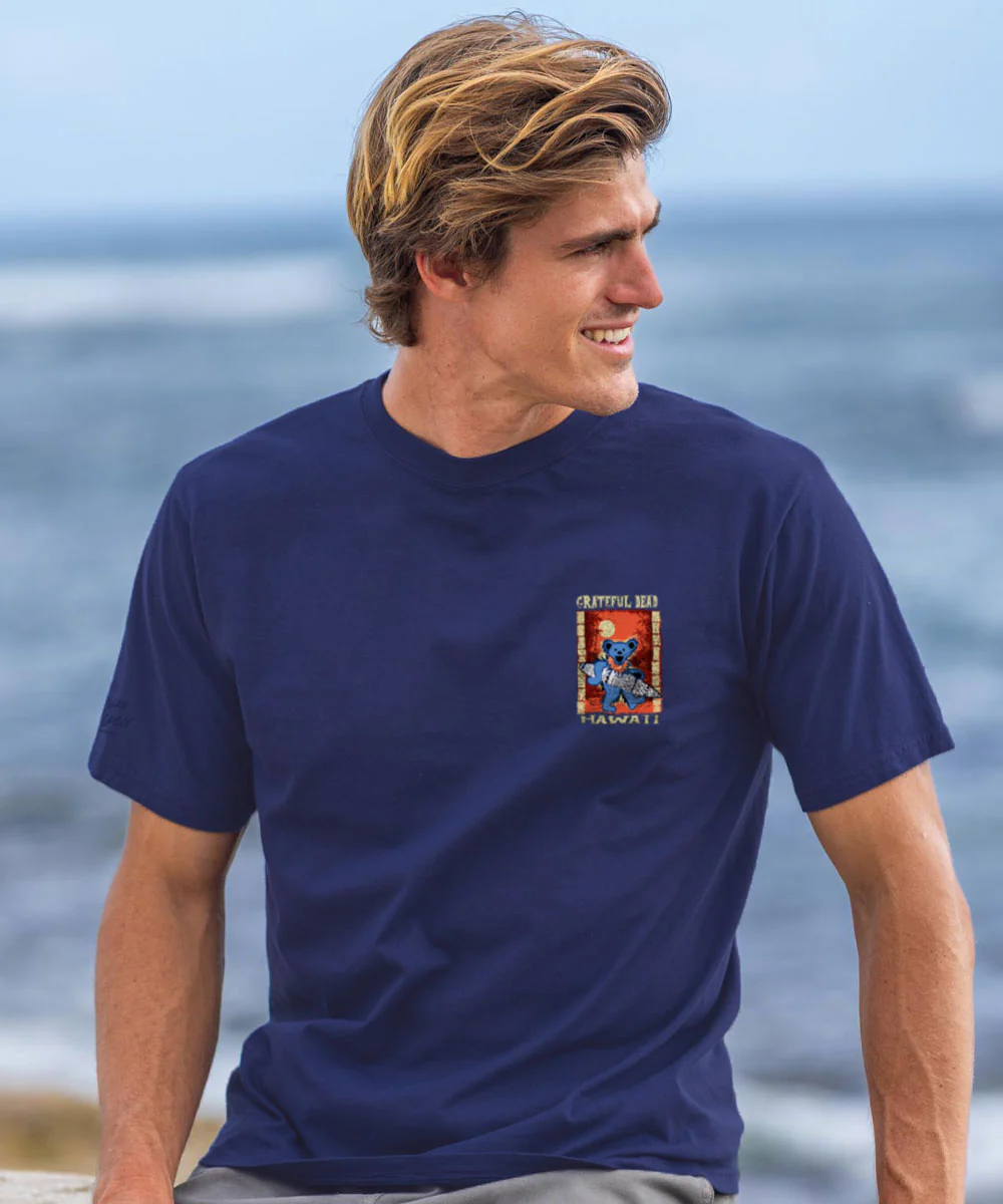 Grateful Dead Tiki Bear - Grape Dyed Short Sleeve Crewneck T-Shirt - Image 3