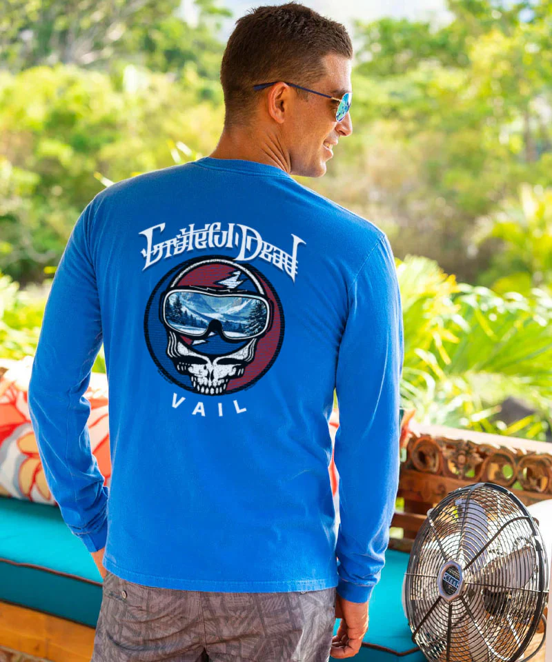Grateful Dead Vail Scenic - Blue Hawaii Dyed Long Sleeve Crewneck T-Shirt - Image 2