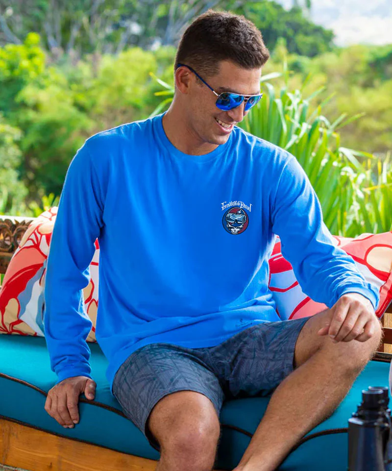 Grateful Dead Vail Scenic - Blue Hawaii Dyed Long Sleeve Crewneck T-Shirt - Image 3