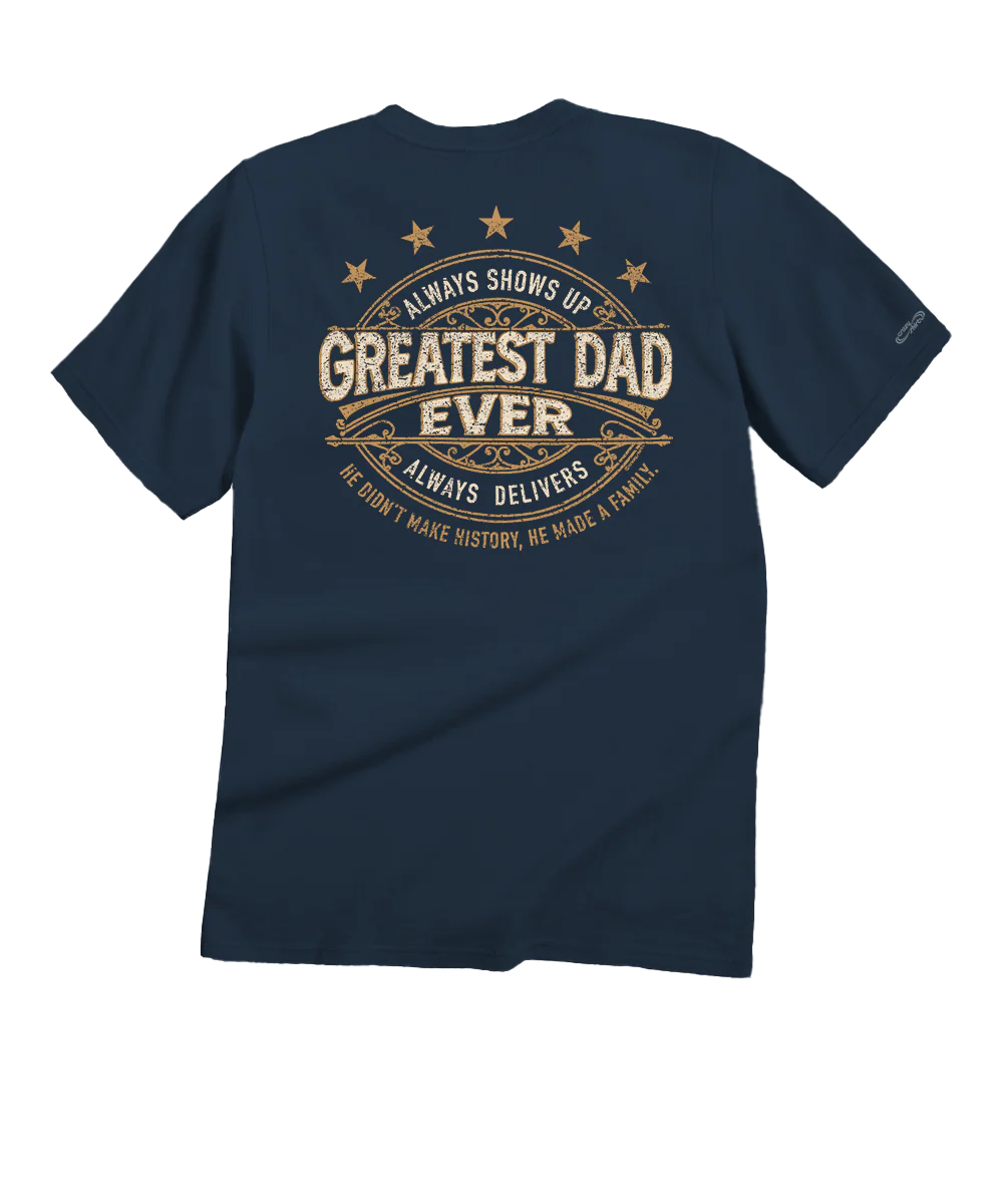Greatest Dad Ever - Navy Short Sleeve Crewneck T-Shirt