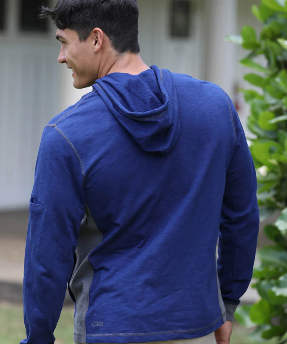 Hahalua Trio - Midnight/Gray Long Sleeve Longboard Hooded Tee - Image 3