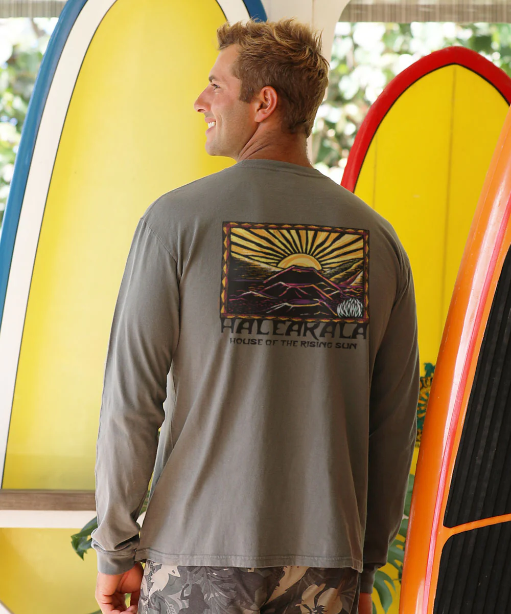 Haleakala Rising Sun - Crater Dyed® Long Sleeve Crewneck T-Shirt - Image 2