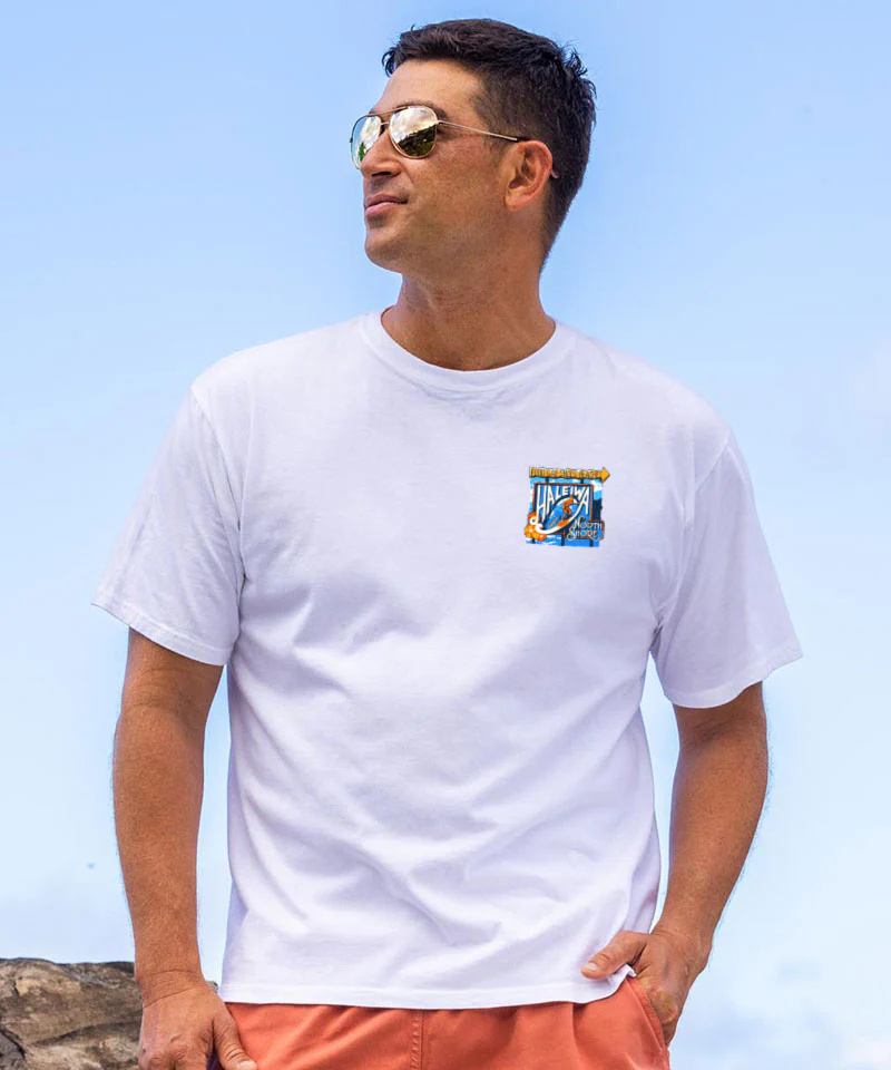 Haleiwa North Shore Collage - White Short Sleeve Crewneck T-Shirt - Image 3