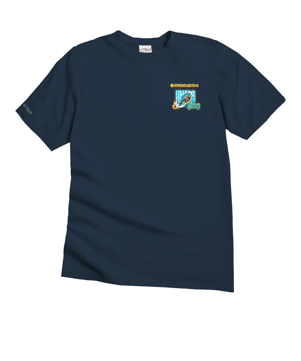 Haleiwa North Shore Signage - Navy Short Sleeve Crewneck T-Shirt - Image 4