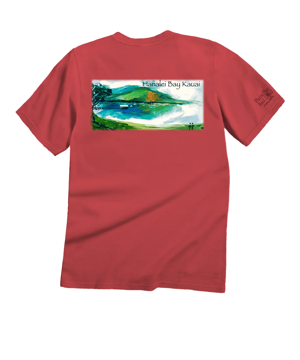 Hanalei Bay Paint - Paradise Red Dyed Short Sleeve Crewneck T-Shirt