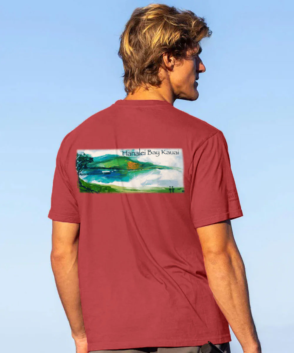 Hanalei Bay Paint - Paradise Red Dyed Short Sleeve Crewneck T-Shirt - Image 2